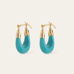Gas Bijoux Turquoise Ecume Small Hoop Earrings
